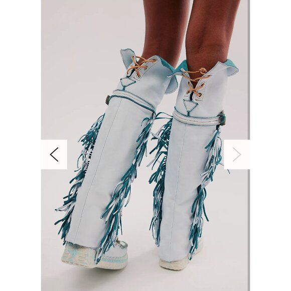 El Vaquero Shoes - NIB El Vaquero Drifter Tall Suede Moccasin Boots, Eu 40 (9.5ish), Blue